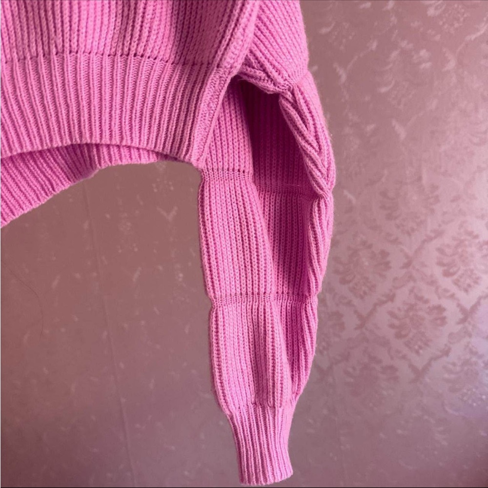 Pink Ribbed Knit Sweater - Picture 3 of 3